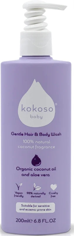 Kokoso Baby Gentle Hair & Body Wash Coconut Fragrance 200 ml