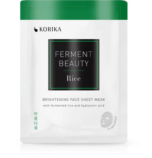 KORIKA FermentBeauty Brightening Face Sheet Mask with Fermented Rice and Hyaluronic Acid