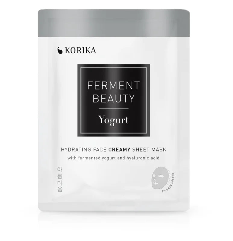 KORIKA FermentBeauty Hydrating Face Sheet Mask with Fermented Yogurt and Hyaluronic Acid