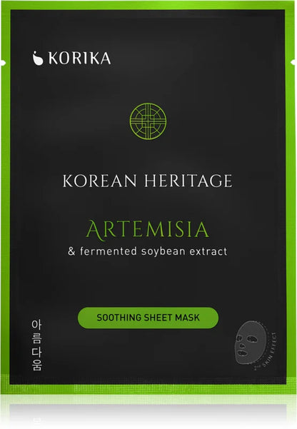 KORIKA Korean Heritage Artemisia & Fermented Soybean Extract Soothing Sheet Mask