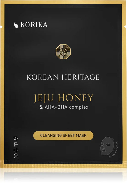 KORIKA Korean Heritage Jeju Honey & AHA-BHA Complex Cleansing Sheet Mask