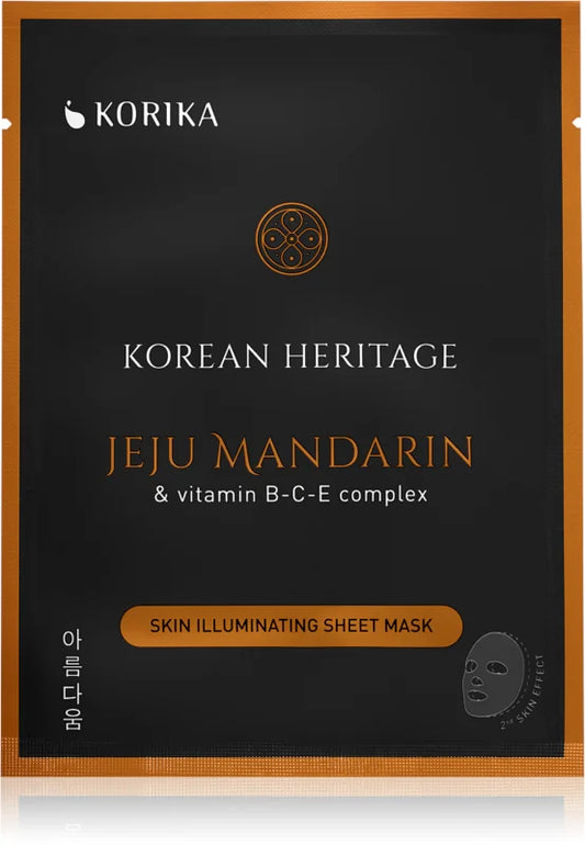 KORIKA Korean Heritage Jeju Mandaring & Vitamin B-C-E Complex Skin Illuminating Sheet Mask