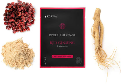 KORIKA Korean Heritage Red Ginseng Face Mask Set 5 pcs