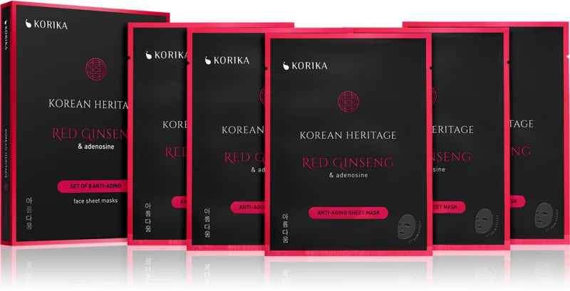 KORIKA Korean Heritage Red Ginseng Face Mask Set 5 pcs