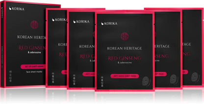 KORIKA Korean Heritage Red Ginseng Face Mask Set 5 pcs