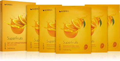 KORIKA SuperFruits Hallabong - Set of 5 Brightening Face Sheet Masks