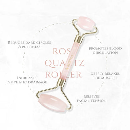 KORIKA Face Roller Rose Quartz Stone