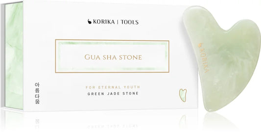 KORIKA Gua Sha Green Jade Stone facial massage aid