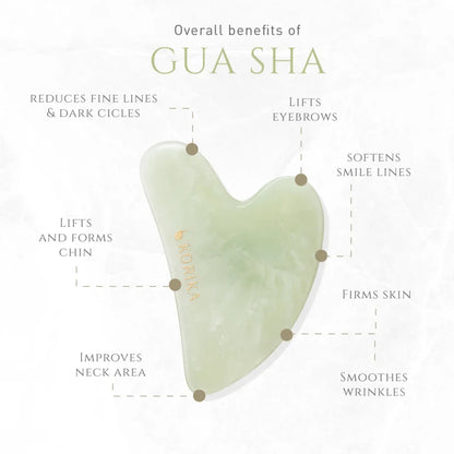 KORIKA Gua Sha Green Jade Stone facial massage aid