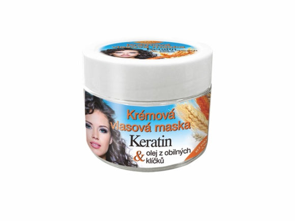 BIONE Creamy hair mask KERATIN + VITAMIN OIL OF CEREAL SPLES 260 ml