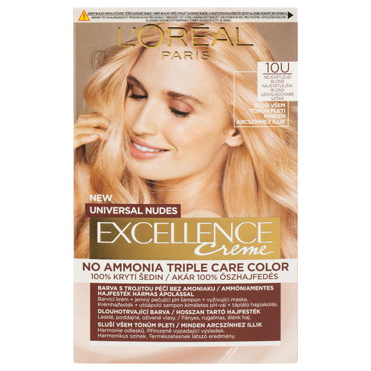 L'Oréal Paris Excellence Creme hair color Nudes Lightest blonde 10U