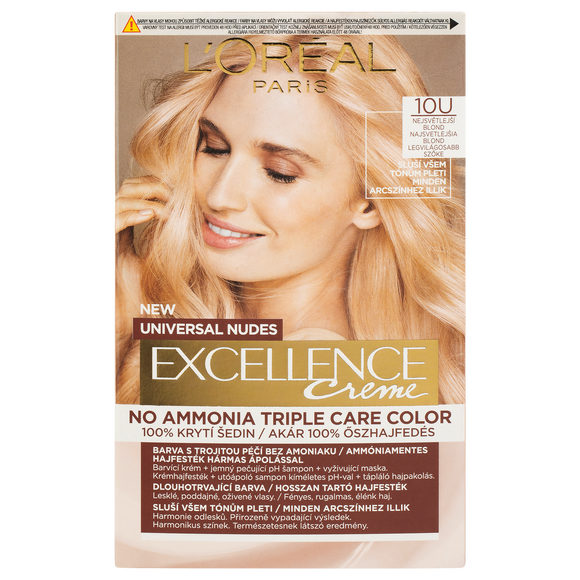 L'Oréal Paris Excellence Creme hair color Nudes Lightest blonde 10U