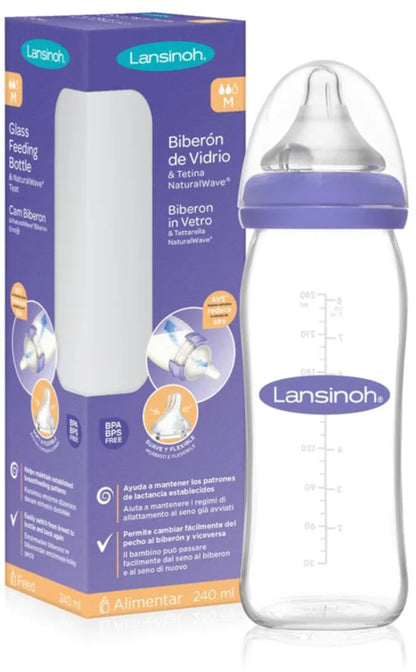 Lansinoh NaturalWave Glass baby bottle