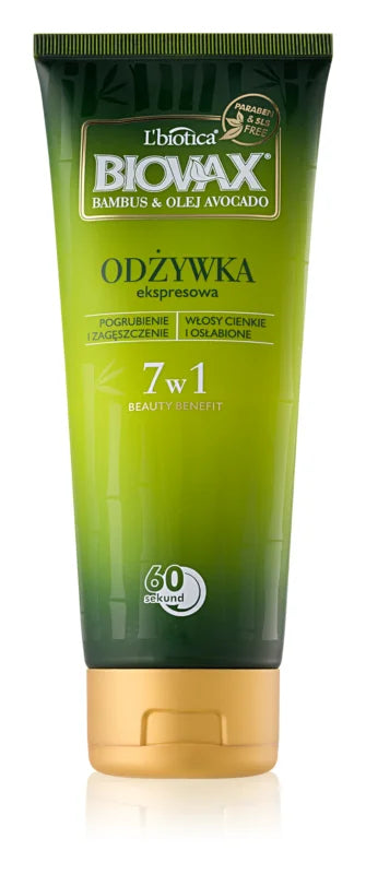 L'biotica Biovax Bamboo & Avocado Oil Express regenerating conditioner for damaged hair 200 ml