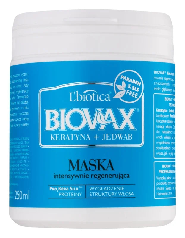 L'biotica Biovax Keratin & Silk Regenerating hair mask 250 ml