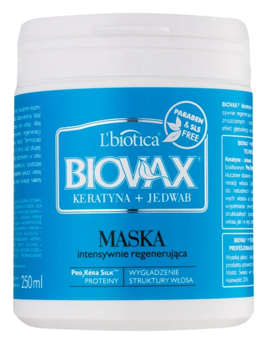 L'biotica Biovax Keratin & Silk Regenerating hair mask 250 ml