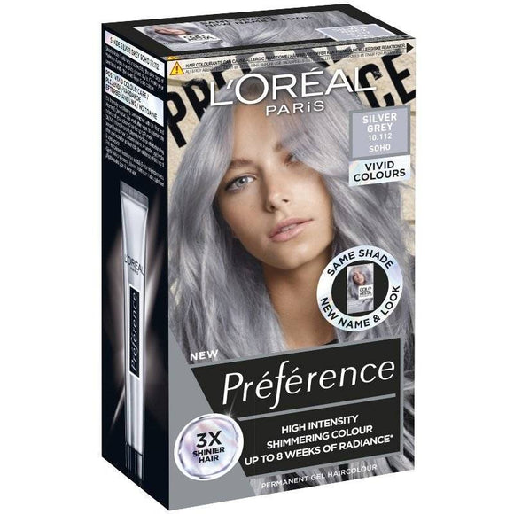 L'Oreal Paris Preference VIVID COLORS hair color 10.112 silver gray