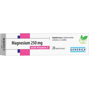 Generica Magnesium 250 mg with vitamin C 20 effervescent tablets - mydrxm.com