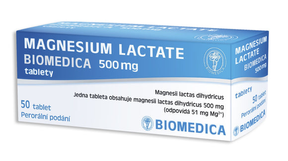Biomedica MAGNESIUM LACTATE 500 mg 50 tablets - mydrxm.com