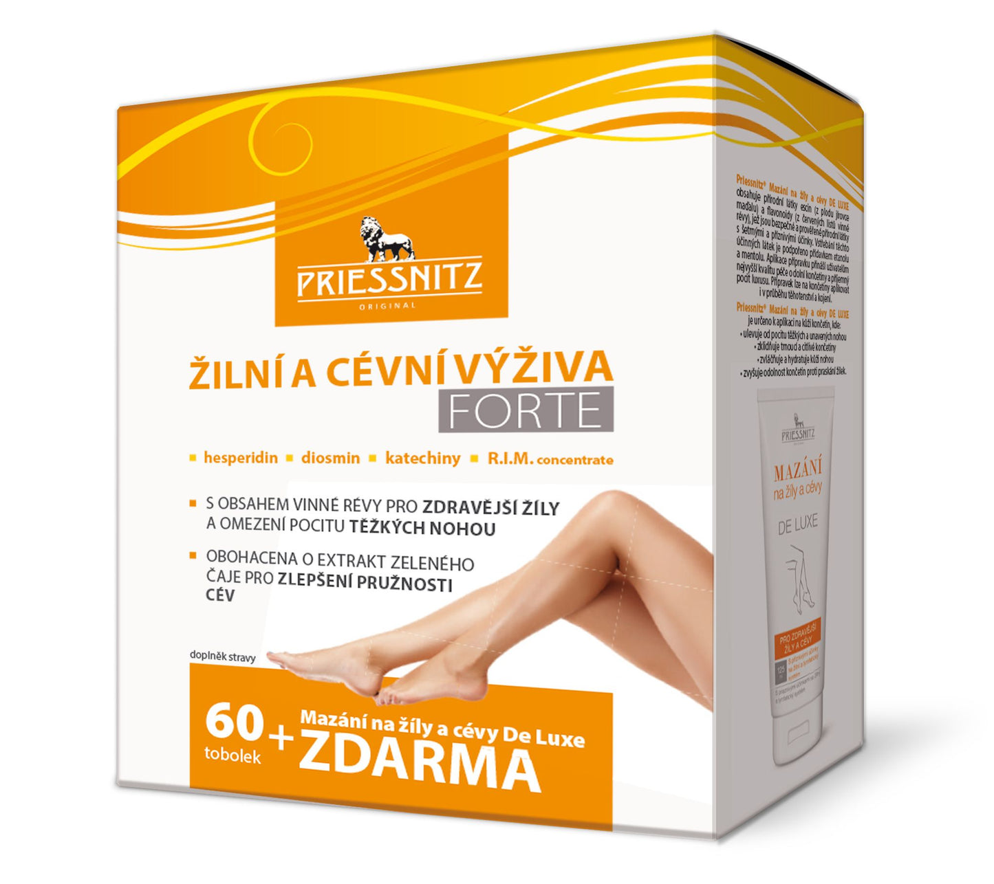 Priessnitz Forte vascular nutrition 60 tablets + Veins Lubrication blood vessels cream - mydrxm.com