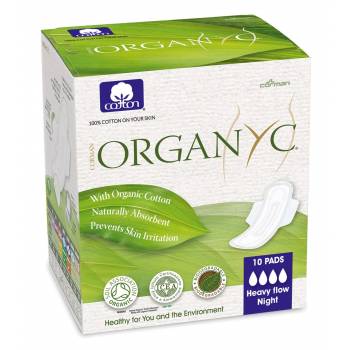 Organyc Organic sanitary pads night heavy flow 10 pcs