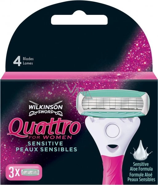 Wilkinson Sword spare shaving head Quattro for Women, 3 pcs