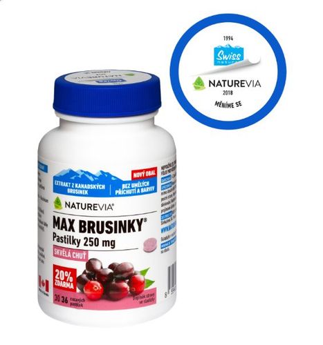Swiss NatureVia Max cranberries 250 mg 36 lozenges