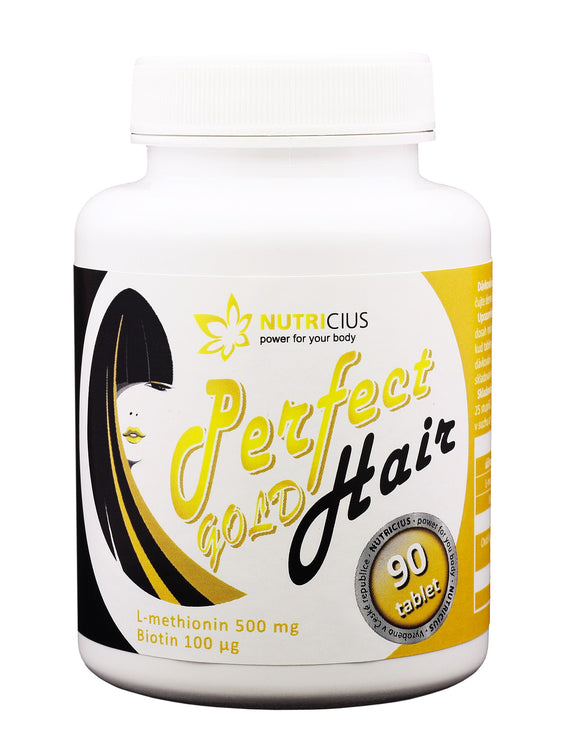 Nutricius Perfect HAIR gold methionine 500 mg + biotin 100 µg 90 tablets - mydrxm.com