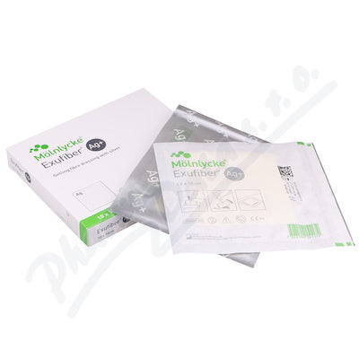 EXUFIBER AG + 10 X 10CM, 10 PCS, HIGH ABSORPTION ANTIMICROBIAL DRESSING