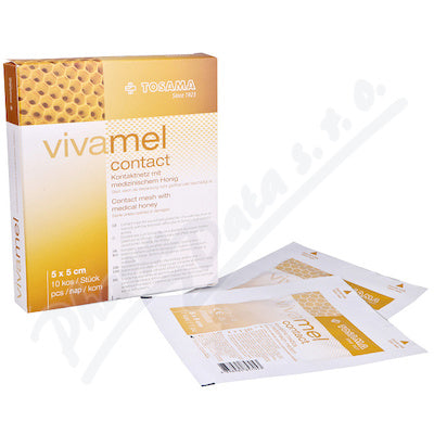 VIVAMEL CONTACT - CONTACT Bandage WITH MEDICAL HONEY, STERILE 5 X 5CM, 10 PCS