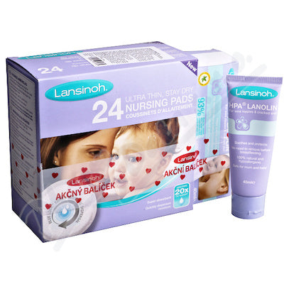 Lansinoh HPA lanolin 40ml & 24pcs nursing pads