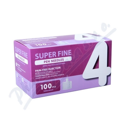 SUPER FINE PEN NEEDLES, 4 mm, 33G, 100 pcs