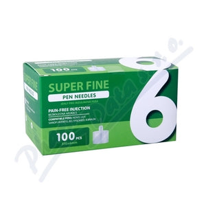 SUPER FINE PEN NEEDLES, 6 mm, 31G, 100 pcs