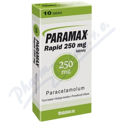 PARAMAX RAPID 250 mg 10 uncoated tablets