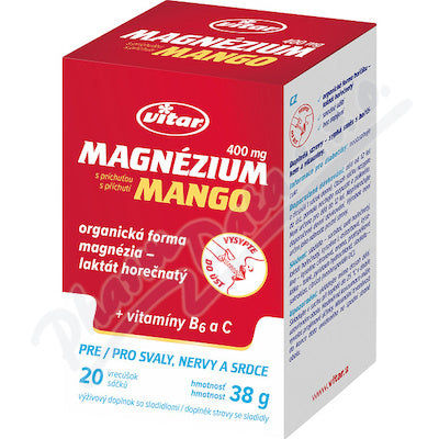 Vitar Magnesium 400mg + vitamin B6 + vitamin C 20 sachets