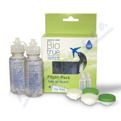 Biotrue eye lenses Flight Pack 2 x 60ml +2 cases + zip bag
