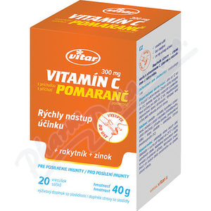VITAR Vitamin C 300 mg + sea buckthorn + zinc 20 bags x 2g