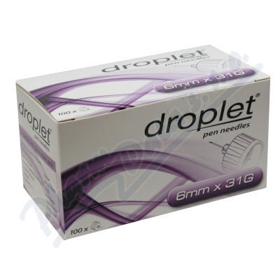 DROPLET INSULIN PEN NEEDLES 6MM X 31G, 100 PCS