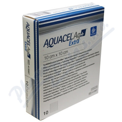 AQUACEL AG + EXTRA 10X10 CM, HYDROFIBER COVER DRESSING 10 pcs