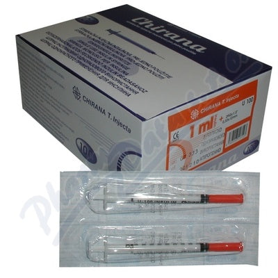 Chirana injection syringes 1ml U100 0.33 x 12; 100 pcs