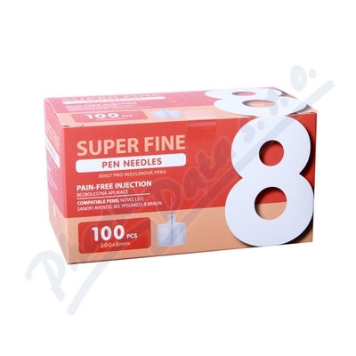 SUPER FINE PEN NEEDLE, 8MM 30G, 100 PCS