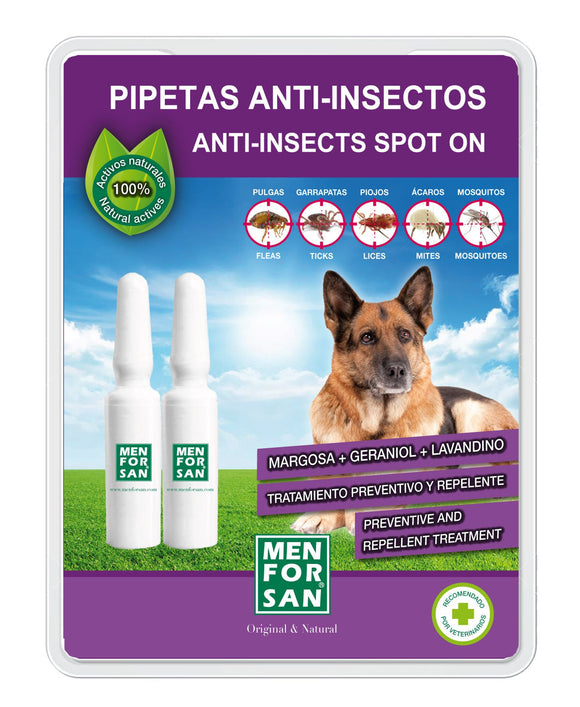 Menforsan Antiparasitic Pipette ticks fleas mosquito 2x1,5ml spot on - mydrxm.com