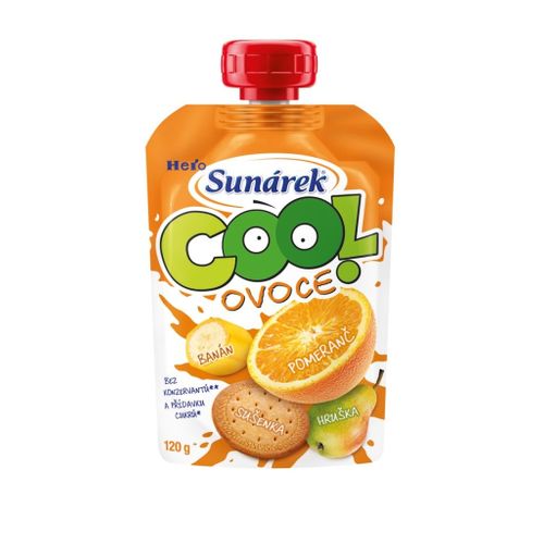 5 x Sunárek Cool fruit Orange banana biscuit puree 120 g