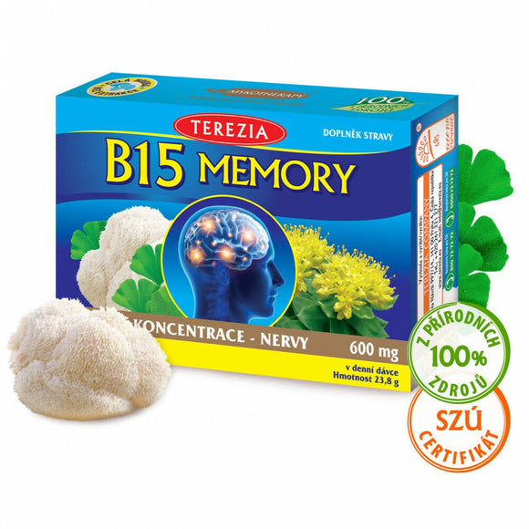 100% Organic B15 Natural Memory & Concentration vitamins BIO 60 capsules - mydrxm.com