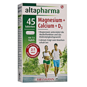 Magnesium + Calcium + D3 vitamins 45 tablets food diet supplement - mydrxm.com