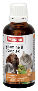 Beaphar Vitamin B Dogs Cats Birds Pets Skin Coat Nervous System 50ml - mydrxm.com