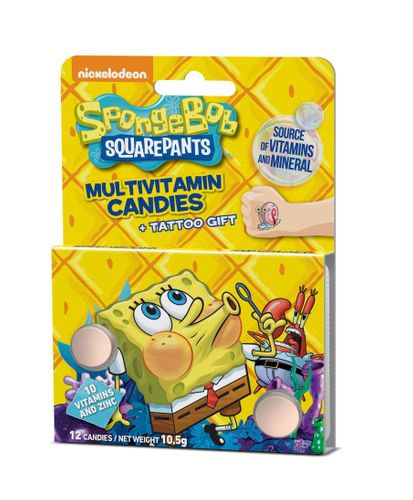 Vieste Multivitamin SpongeBob box 12x12 tablets + tattoo