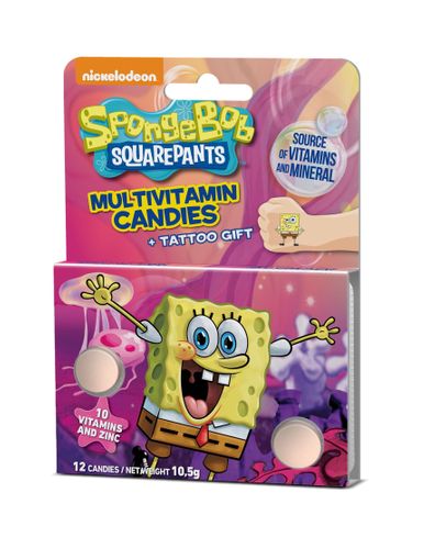 Vieste Multivitamin SpongeBob box 12x12 tablets + tattoo