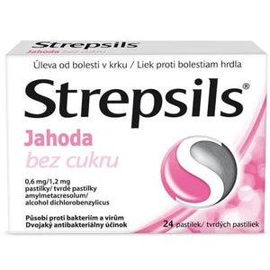 Strepsils Sugar-free strawberry 0,6 mg / 1,2 mg 24 lozenges