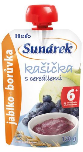 5 x Sunárek Apple and Blueberry puree 120 g